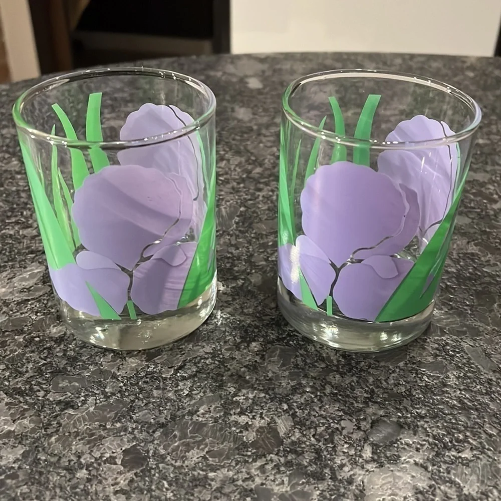Set of 2 La Rue 12oz Iris Rocks Glasses